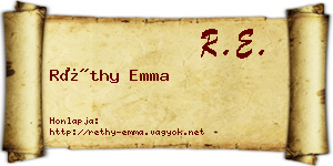 Réthy Emma névjegykártya